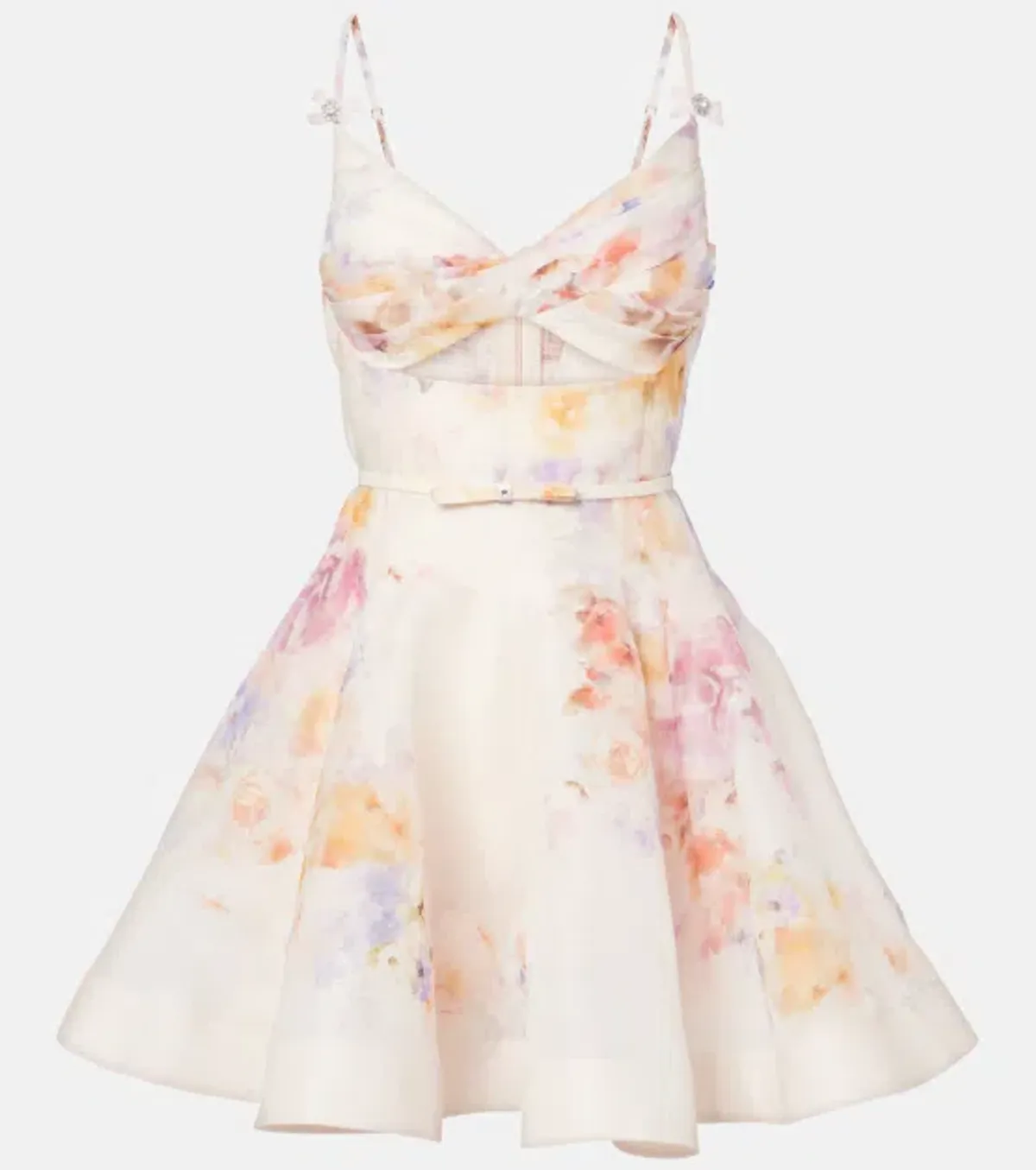 Zimmermann The Crush Twist Front Mini Dress in Multi Floral Size 1/Au 10 - Image 6