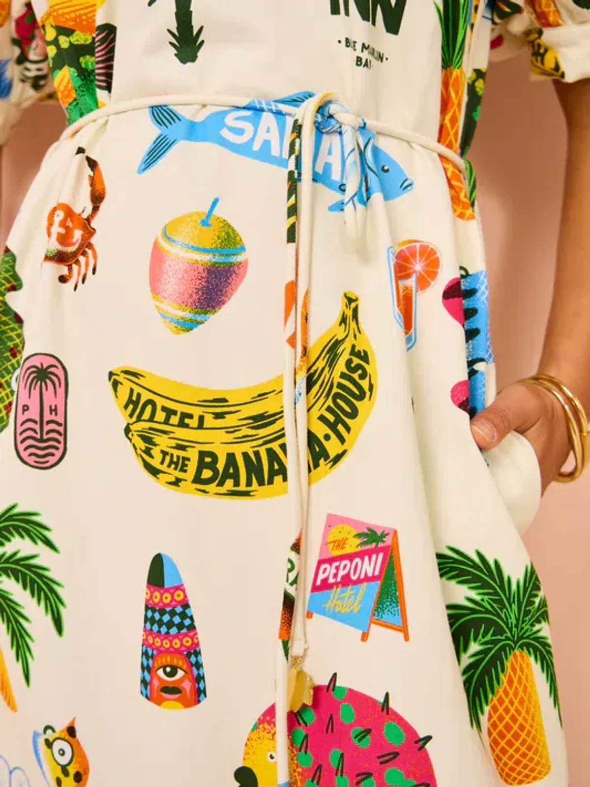 Alemais Samaki Puff Sleeve Midi Dress in Multi Size 10 - Image 4