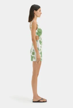 Sir The Label Gardella Cut Out Mini Dress Green Print Size 1 / AU 8 for rent on The Volte - image 3