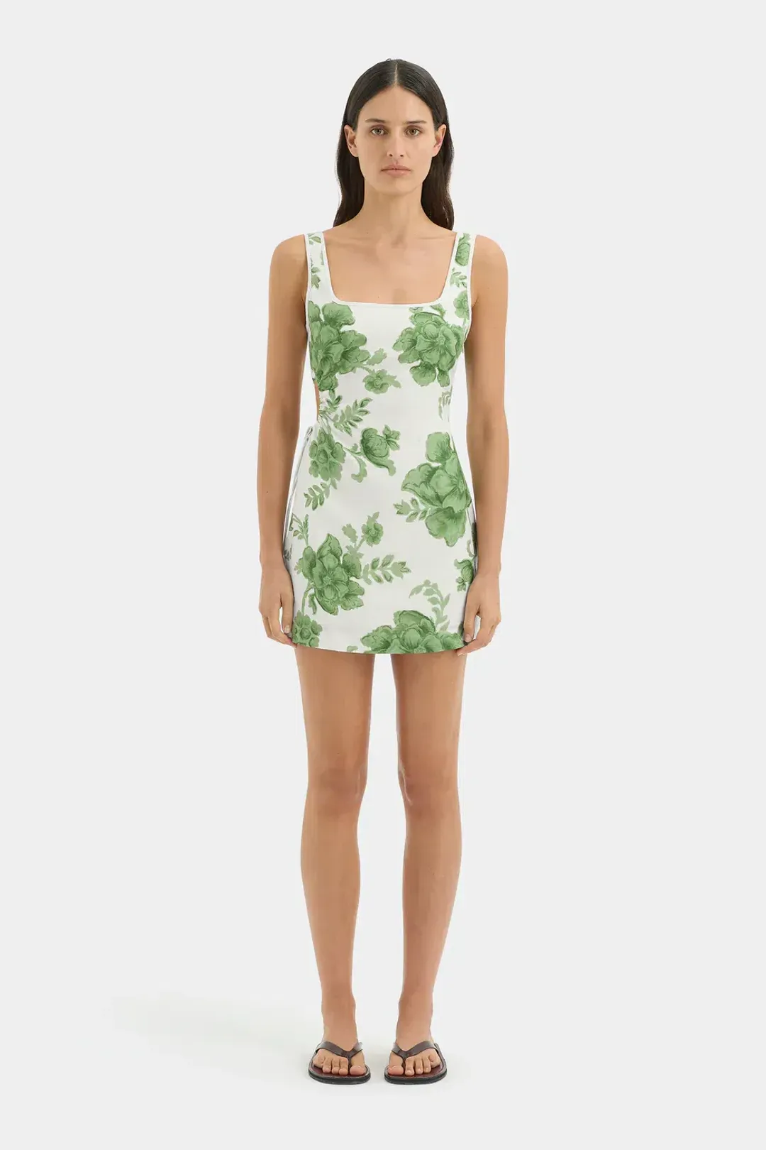 Sir The Label Gardella Cut Out Mini Dress Green Print Size 1 / AU 8 for rent on The Volte - main image