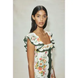 Alemais Elisabetta Ruffle Midi Dress Floral Size AU 10 for rent on The Volte - image 2