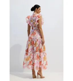 Sunfere Hilda Print Lace Embroidered Maxi Dress Multi Size XL (AU16) for rent on The Volte - image 4