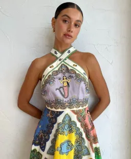 Alemais Trippy Troppo Halter Midi Dress Multi Size AU 10 for rent on The Volte - image 2