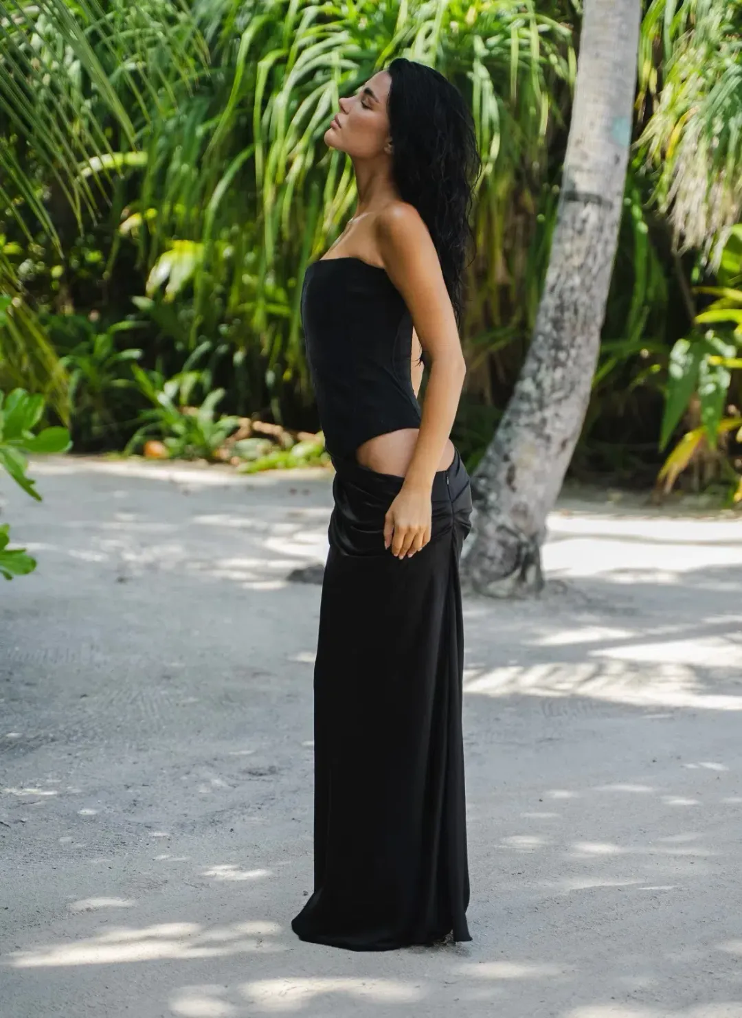 HNTR The Label Huxley Maxi Gown Black Size M / AU 10 for rent on The Volte - main image
