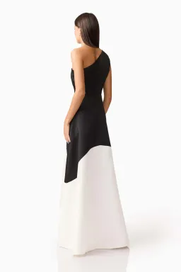 Elliat - Sorrel One Shoulder Gown in Black & White - Size 10 for rent on The Volte - image 4