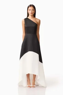 Elliat - Sorrel One Shoulder Gown in Black & White - Size 14 for rent on The Volte - image 1