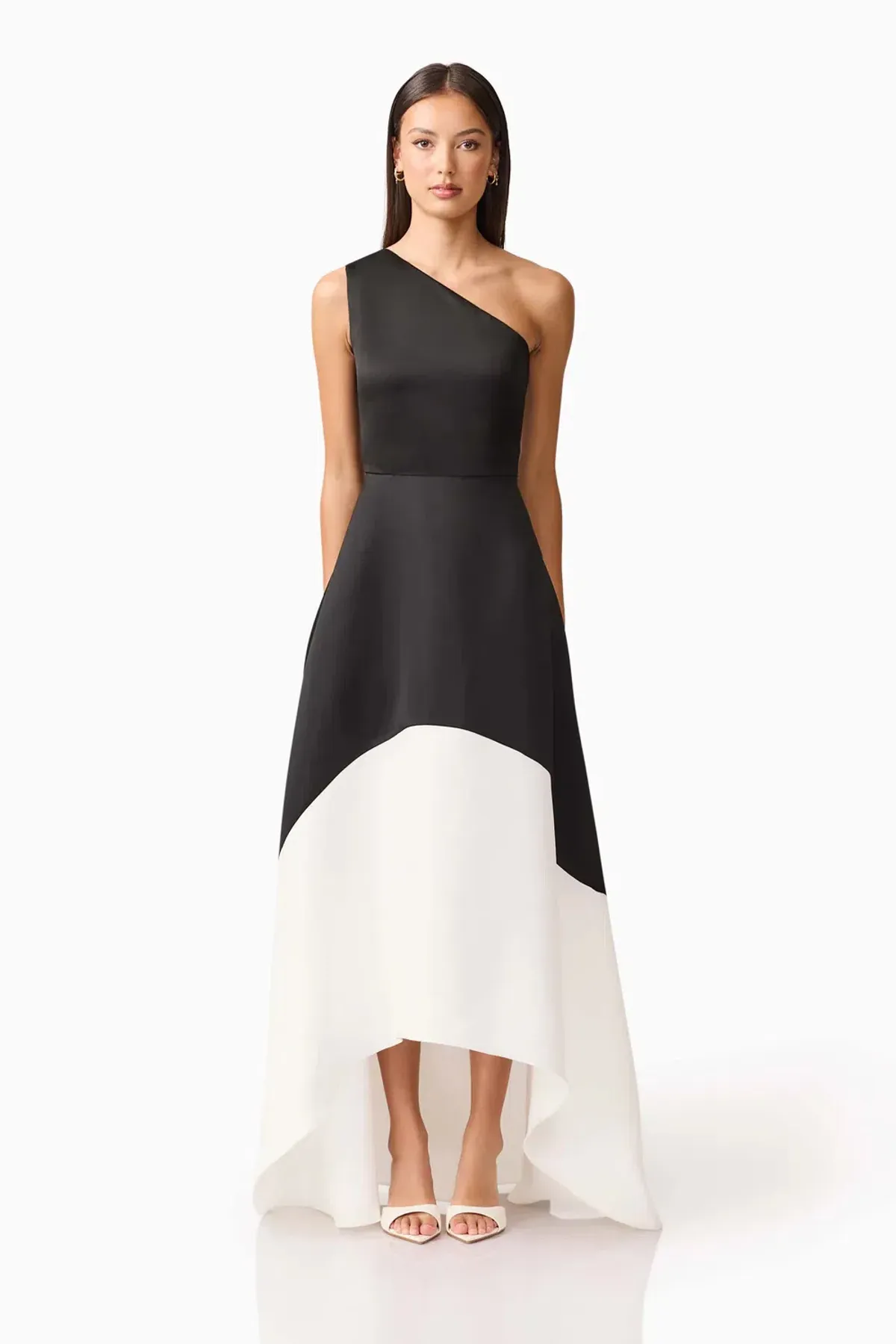 Elliat - Sorrel One Shoulder Gown in Black & White - Size 16 - Image 5