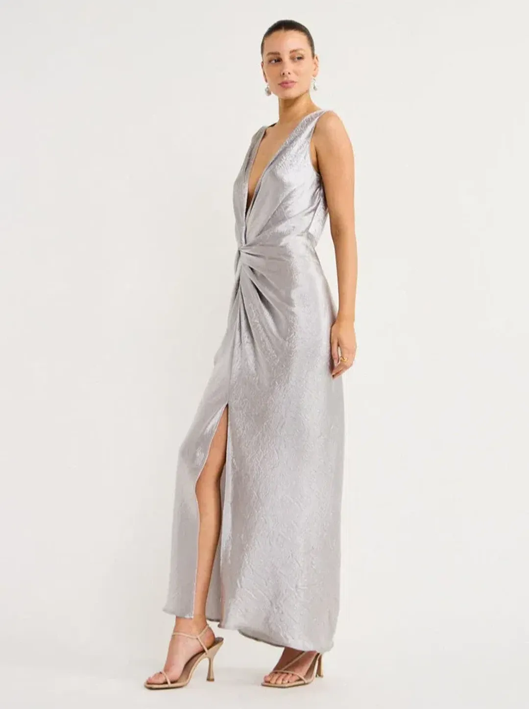 One Fell Swoop Gaia Dress Maxi Silver Size AU 10 for rent on The Volte - main image