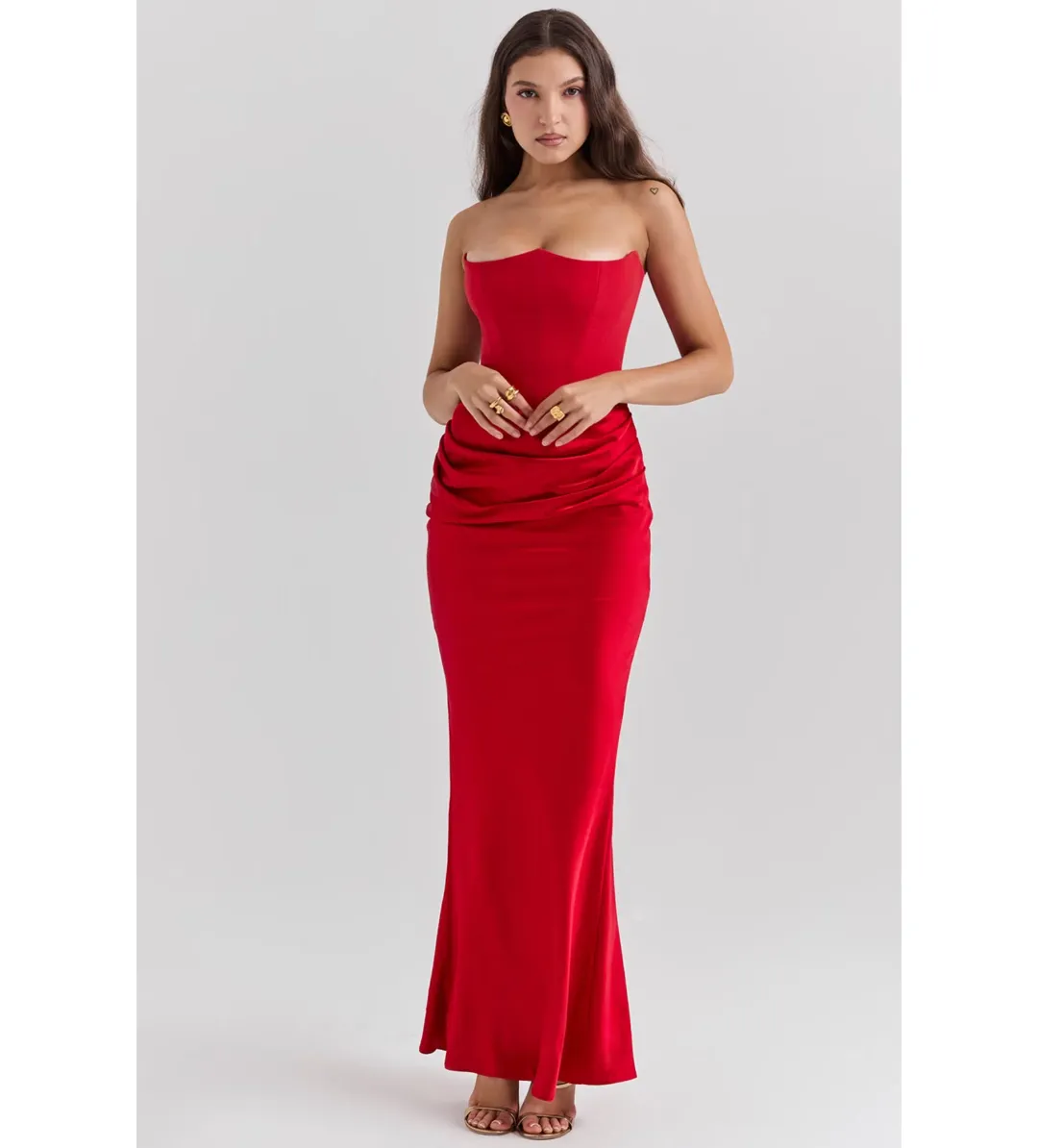 House of CB Persephone Maxi Dress Red Size M/AU 10 for rent on The Volte - main image