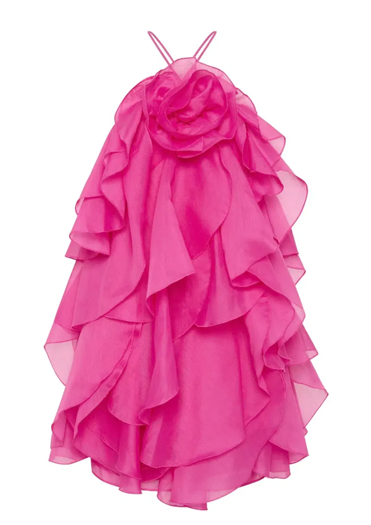 Aje, Pandorea Layered Mini Dress, Fuchsia rose, Size 6 - Image 1