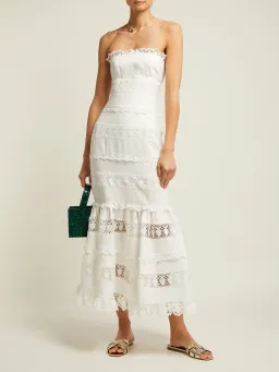 Zimmermann Wayfarer Strapless Midi Dress White Size 2 / Au 12 for rent on The Volte - image 1