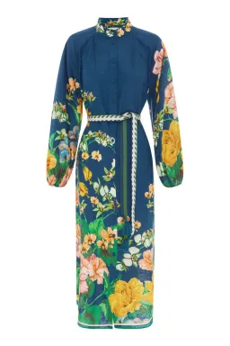Alemais Lyla Midi Shirt Dress Blue Floral Size 16 for rent on The Volte - image 6