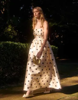 Pasduchas Dottie Strapless Midi Dress; size 8 for rent on The Volte - image 6