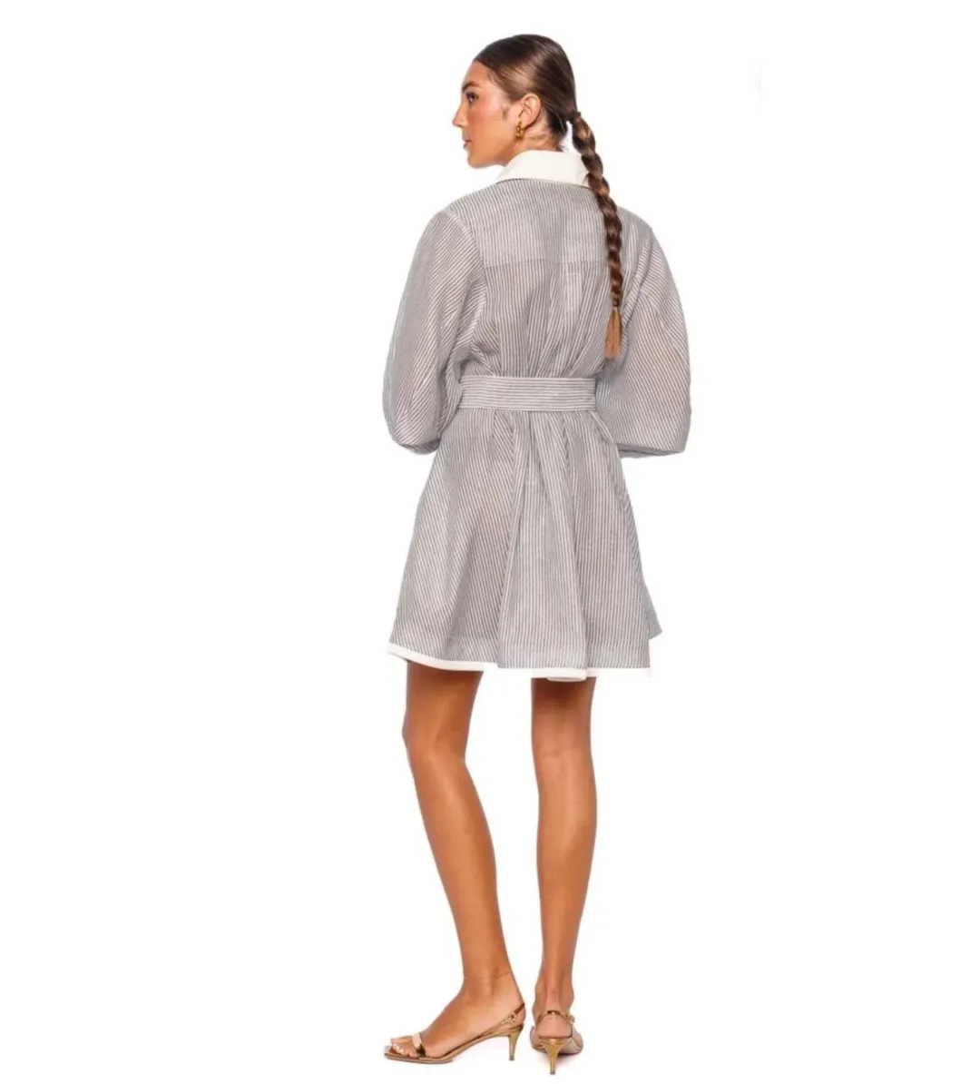 Zimmermann Hypnotic Tuck Mini Dress Stripes Size 1/ AU10 for rent on The Volte - main image