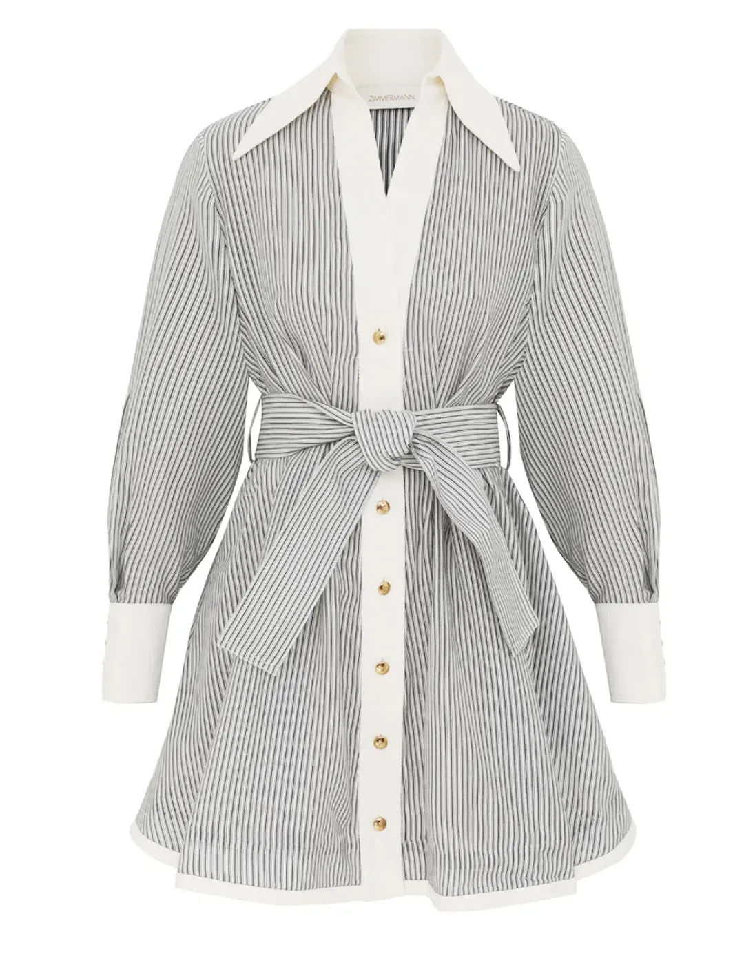 Zimmermann Hypnotic Tuck Mini Dress Stripes Size 1/ AU10 for rent on The Volte - main image