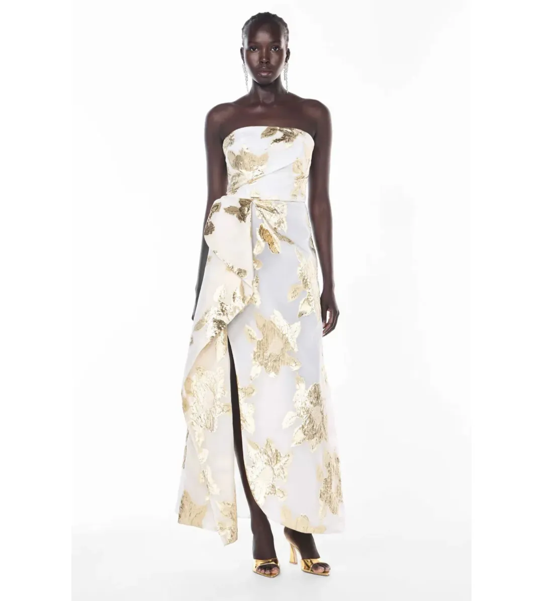 Manning Cartell Paved With Gold Gown White/Ivory Size 8 for rent on The Volte - main image