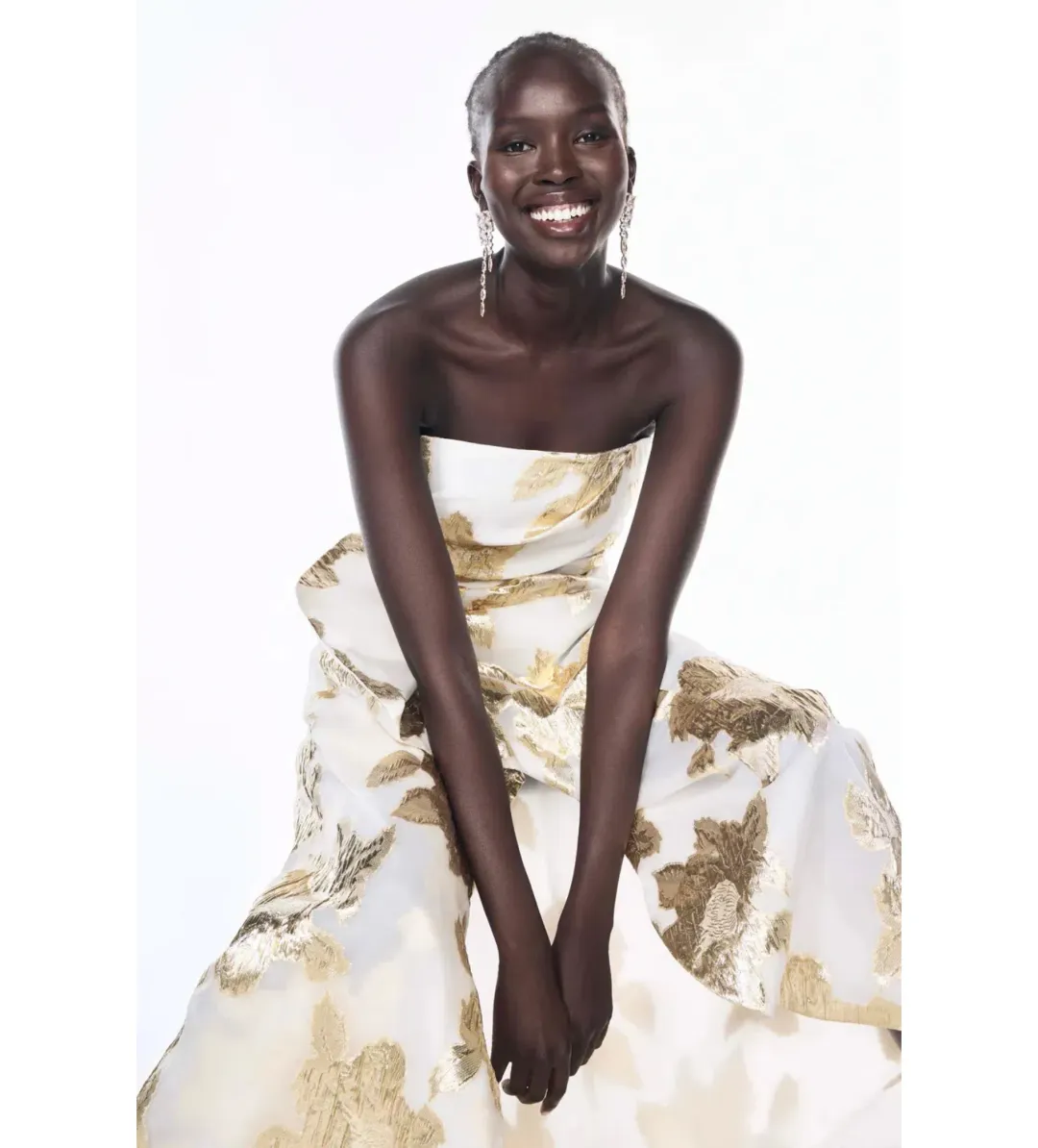 Manning Cartell Paved With Gold Gown White/Ivory Size 8 for rent on The Volte - main image