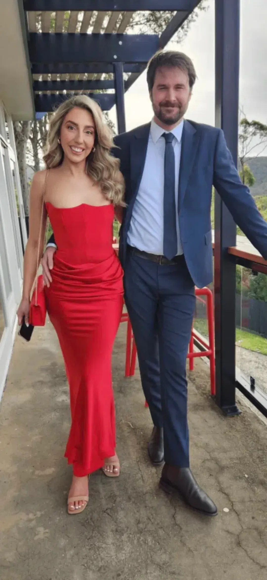 House Of CB Persephone Strapless Corset Maxi Dress Scarlet Red Size M/AU 10 for rent on The Volte - main image