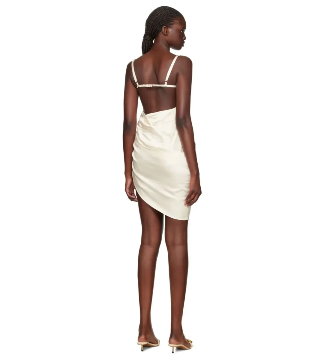 Jacquemus La Saudade Brodée Mini Dress in Off White Size 36/AU 8 for rent on The Volte - main image