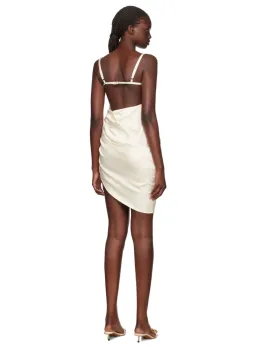 Jacquemus La Saudade Brodée Mini Dress in Off White Size 36 / AU 8 for rent on The Volte - image 3