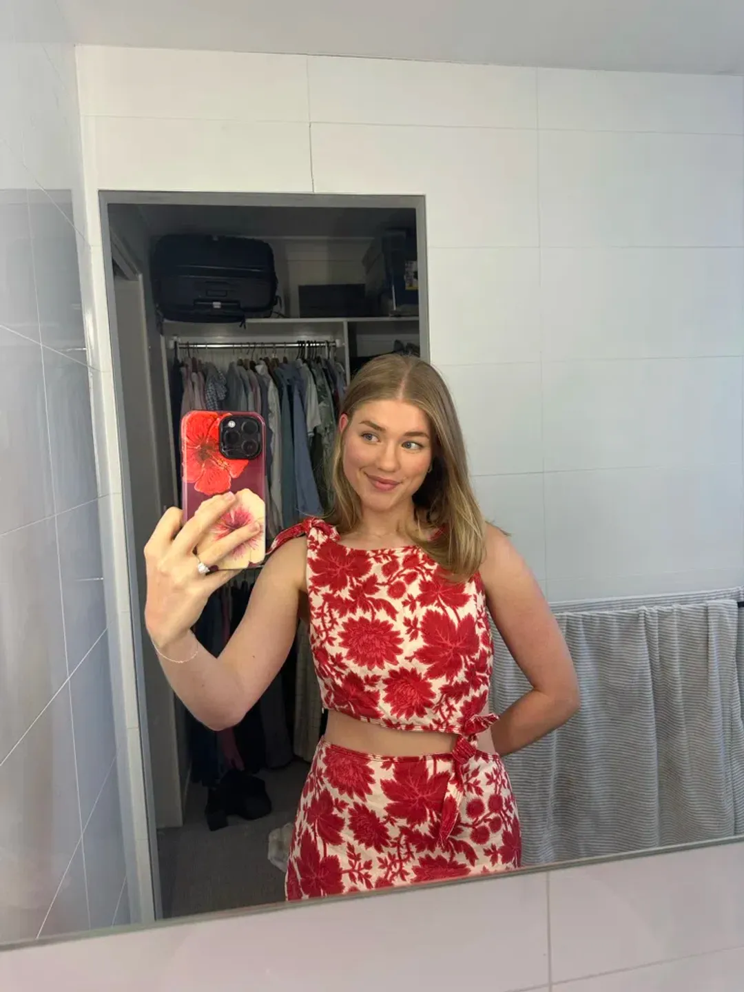 Sir the Label Cinta Knot Dress Valetina Print for rent on The Volte - main image