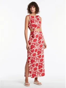Sir the Label Cinta Knot Dress Valetina Print for rent on The Volte - image 3