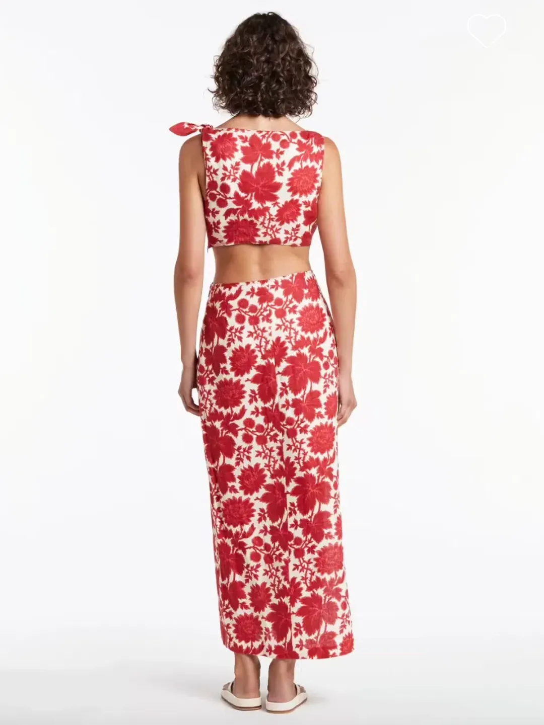 Sir the Label Cinta Knot Dress Valetina Print for rent on The Volte - main image