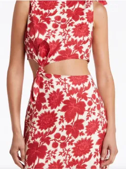 Sir the Label Cinta Knot Dress Valetina Print for rent on The Volte - image 2