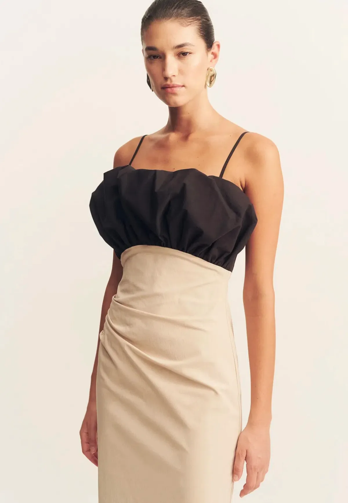 Shona Joy Campbell Bubble Bodice Midi Dress - Oat Milk size 10 - Image 2