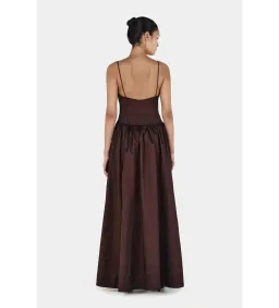 Hansen & Gretel Bellini Taffeta Maxi Gown Chocolate Size AU 8 for rent on The Volte - image 5