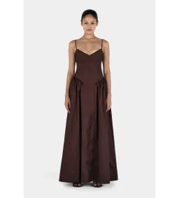 Hansen & Gretel Bellini Taffeta Maxi Gown Chocolate Size AU 8 for rent on The Volte - image 1