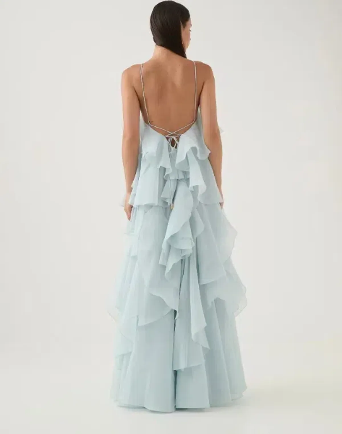 Aje Pandorea Layered Maxi Dress Silver Blue Size 12 - Image 3