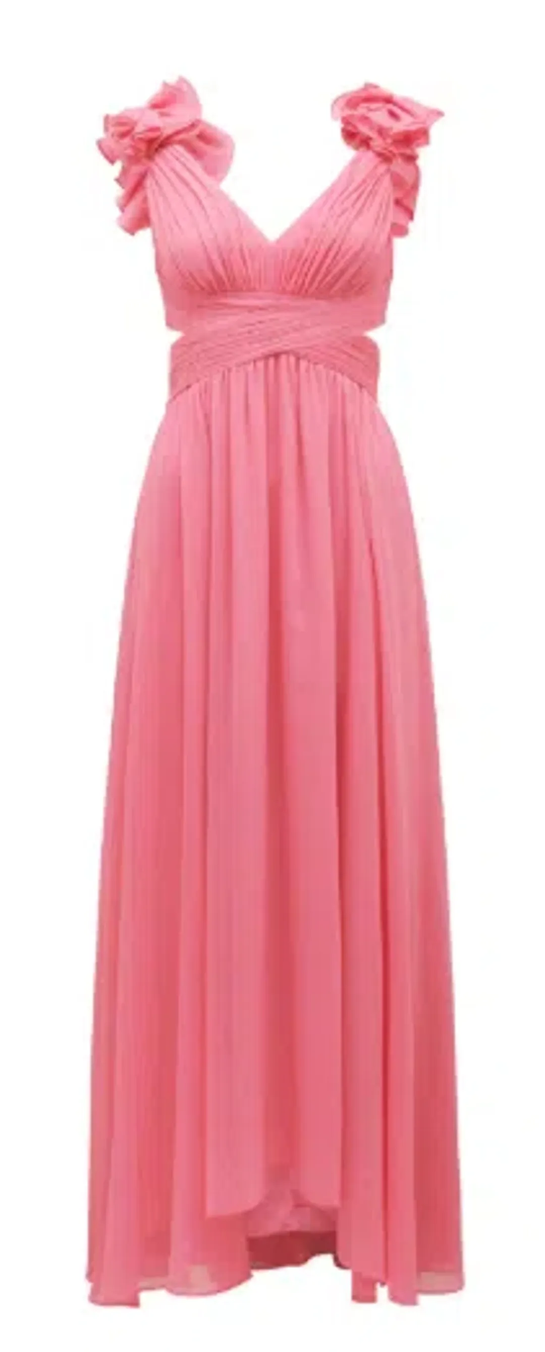 Forever New Selena Ruffle Shoulder Maxi in Pink Size 12 for rent on The Volte - main image