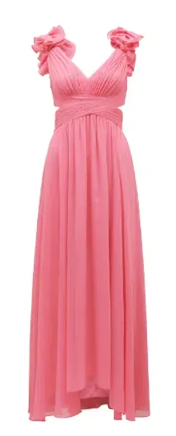 Forever New Selena Ruffle Shoulder Maxi in Pink Size 12 for rent on The Volte - image 4