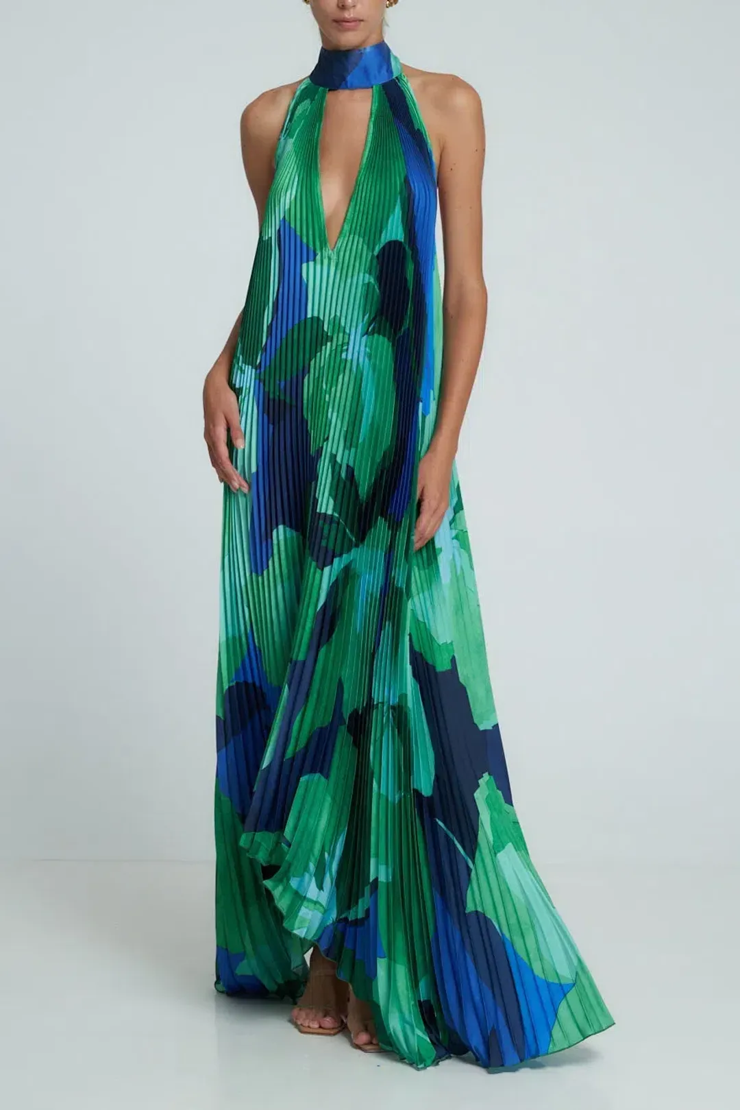 L'idee Opera Maxi Gown in Capri Green Size 8 for rent on The Volte - main image