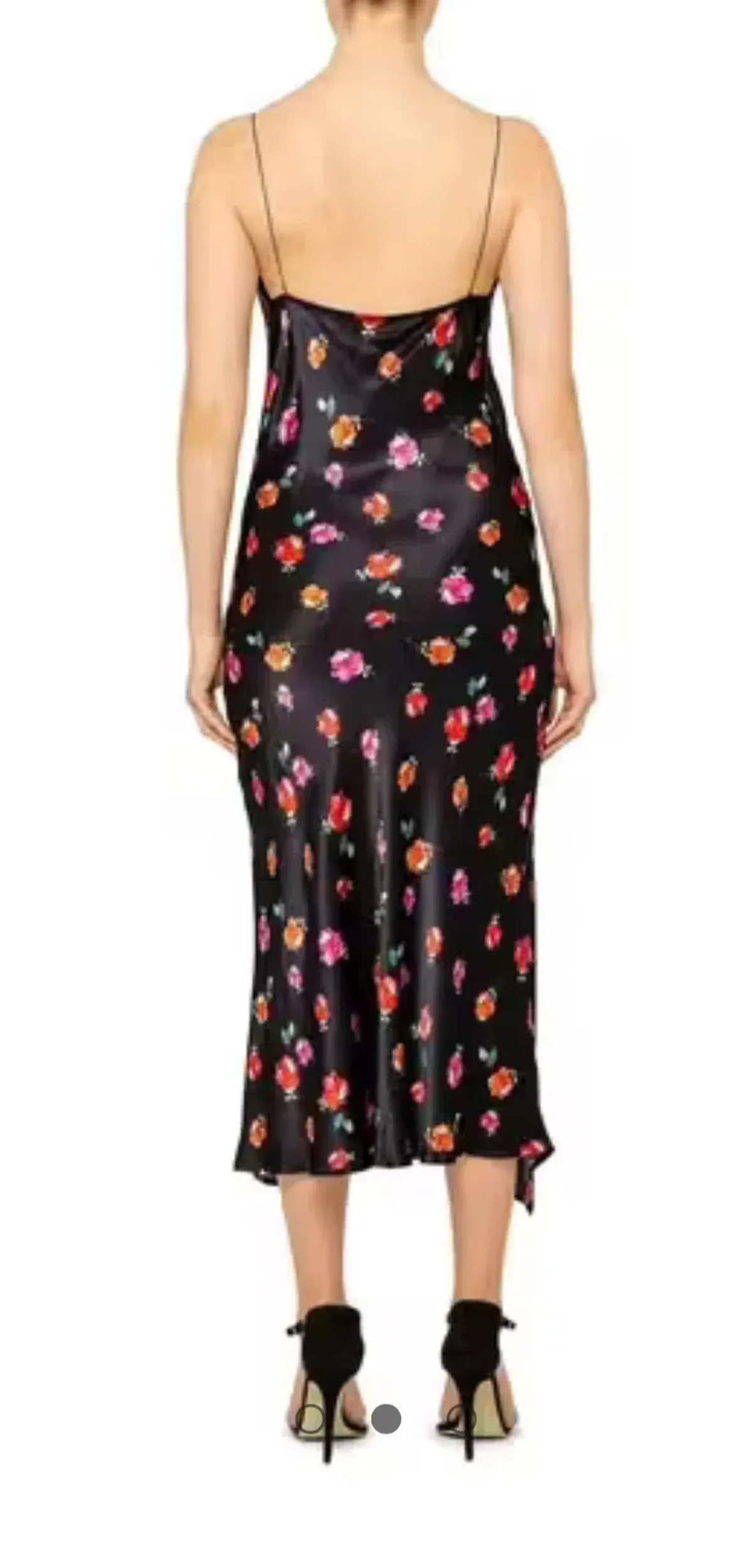 Bec & Bridge Black Floral Midi Slip Dress Size AU6 / US 2 - Image 2