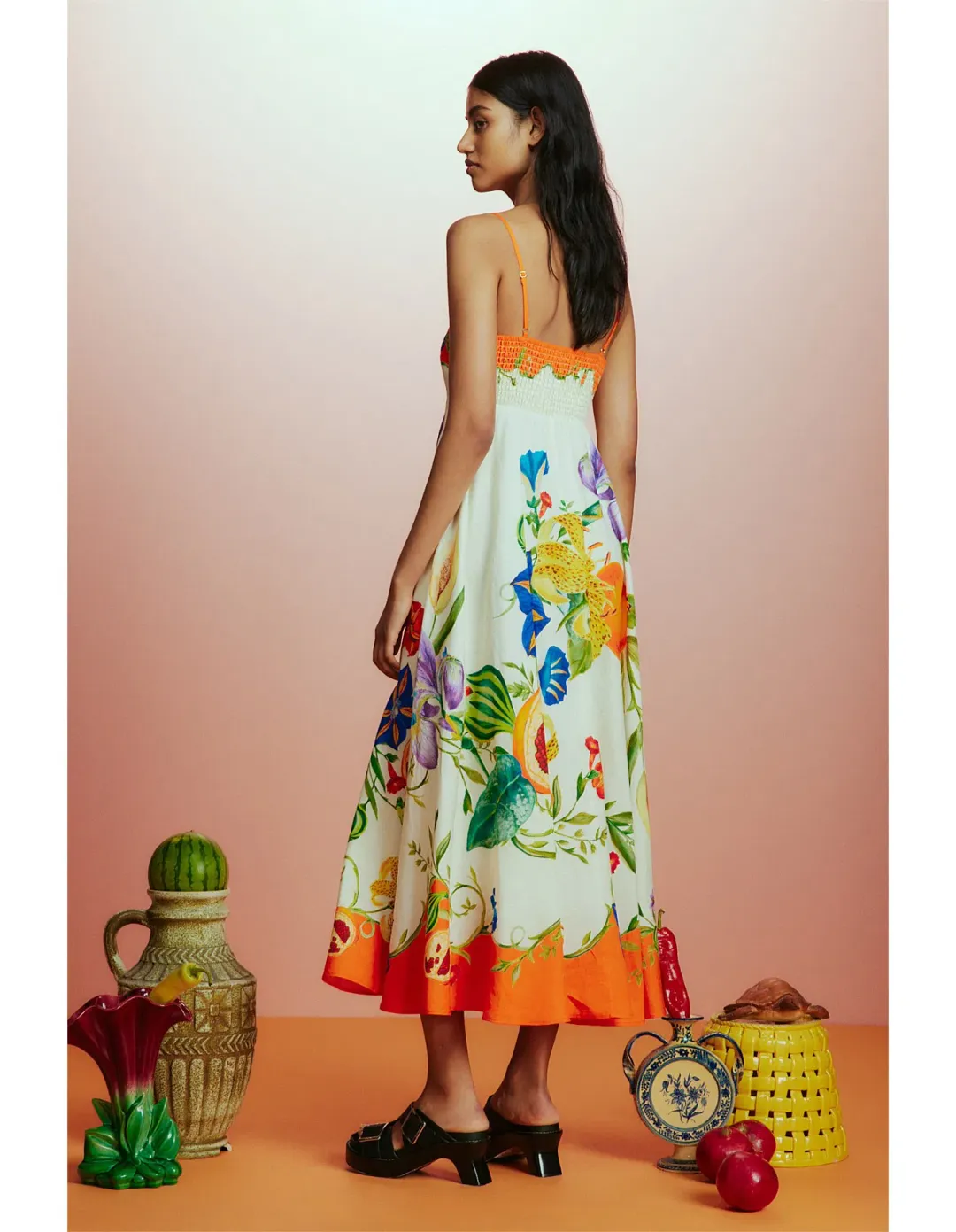 Alemais Flores Midi Sundress Multi Floral Size 10 for rent on The Volte - main image