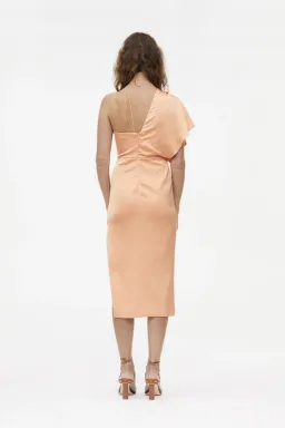 Manning Cartell Hi-Exposure Asymmetric Dress in Melon Size 8 for rent on The Volte - image 4