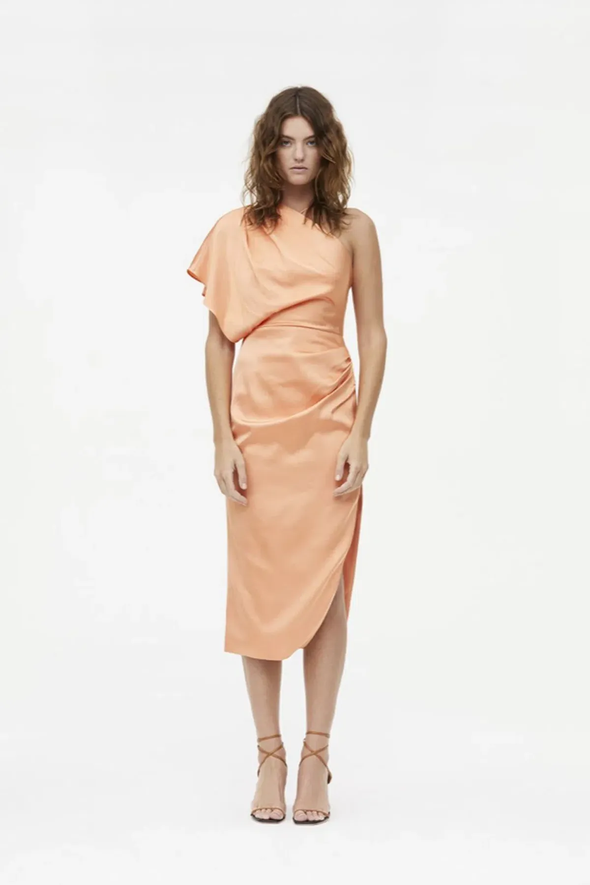Manning Cartell Hi-Exposure Asymmetric Dress in Melon Size 8 - Image 1