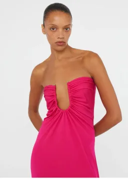 Christopher Esber Arched Palm Strapless Dress Magenta Size 8 for rent on The Volte - image 2
