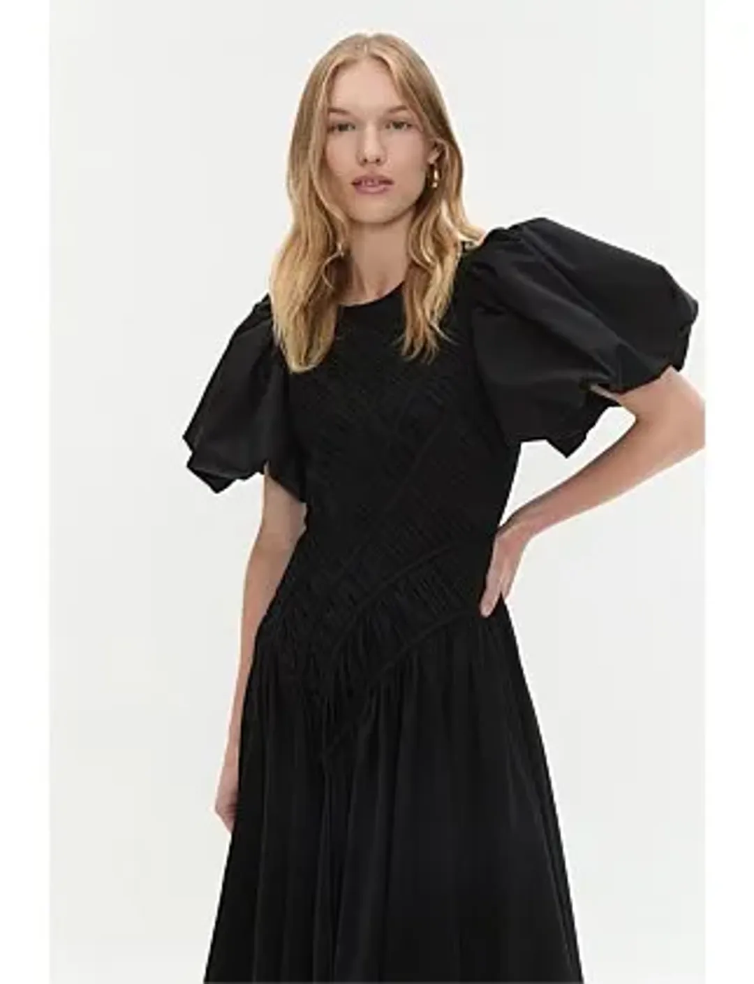 AJE Wisteria Midi Dress Black Size 10 for rent on The Volte - main image