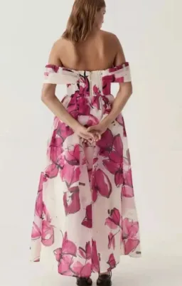 Aje Cordelia Corseted Maxi Dress Floral Pink in Size 8 for rent on The Volte - image 4