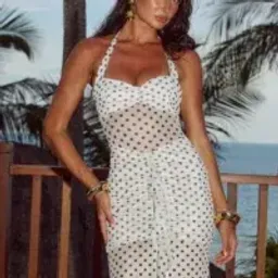 Runaway The Label Tallula Maxi Dress White Polka Dot size Medium / 10 for rent on The Volte - image 3