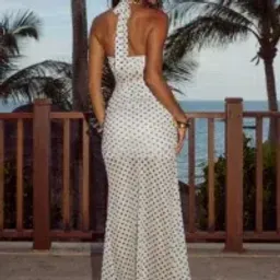 Runaway The Label Tallula Maxi Dress White Polka Dot size Medium / 10 for rent on The Volte - image 5