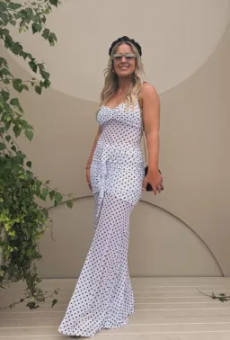 Runaway The Label Tallula Maxi Dress White Polka Dot size Medium / 10 for rent on The Volte - image 1