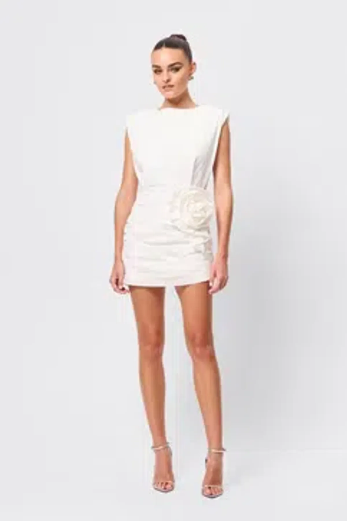 MOSSMAN WRAPPED IN YOU MINI DRESS / WHITE / SIZE 12 - Image 1