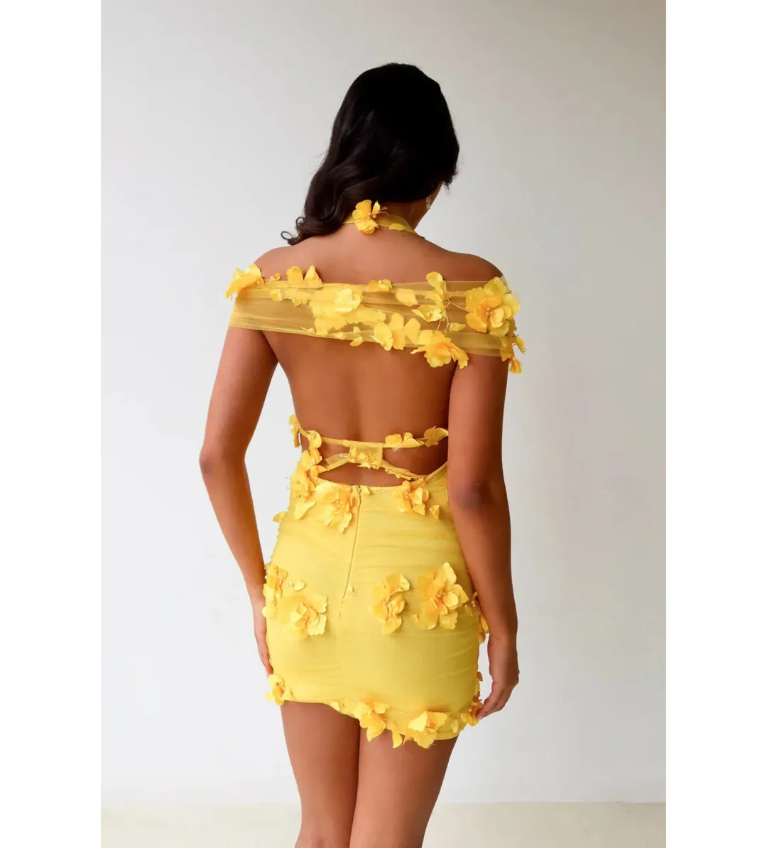 Alamour The Label Ruby Mini Dress in Yellow Size AU 10 for rent on The Volte - main image