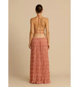 Arcina Ori Juliette Halter Maxi Dress in Peach Size 8 for rent on The Volte - image 3