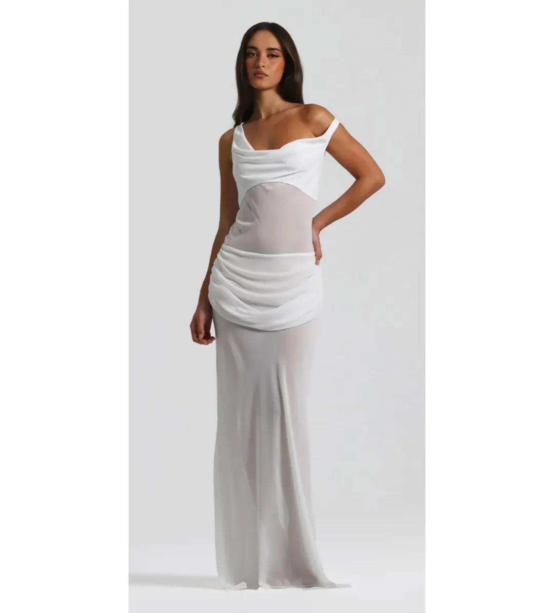 Natalie Rolt Cadence Maxi Gown in White Size 10 for rent on The Volte - main image