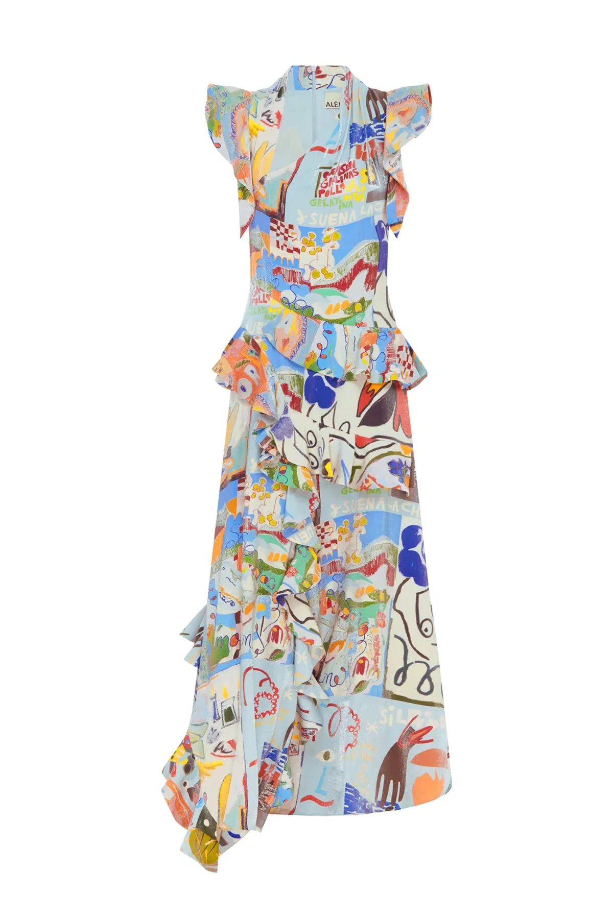 Alemais Aurelia Gown Multi Print Size 8 - Image 4